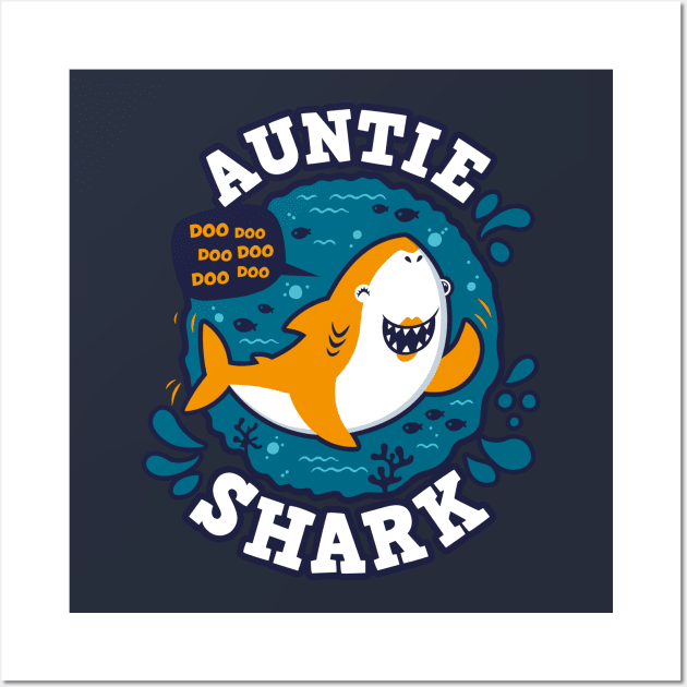 Auntie Shark (trace) Wall Art by Olipop